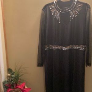 Black, silver, and gold down